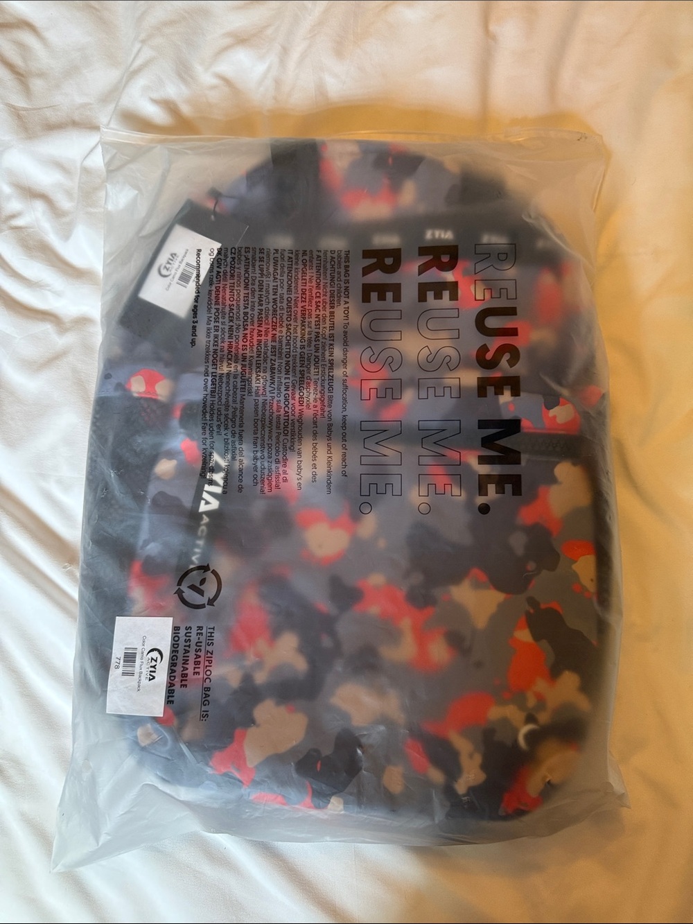 ZYIA Camo Backpack — Gray Red Black - Picture 3 of 7